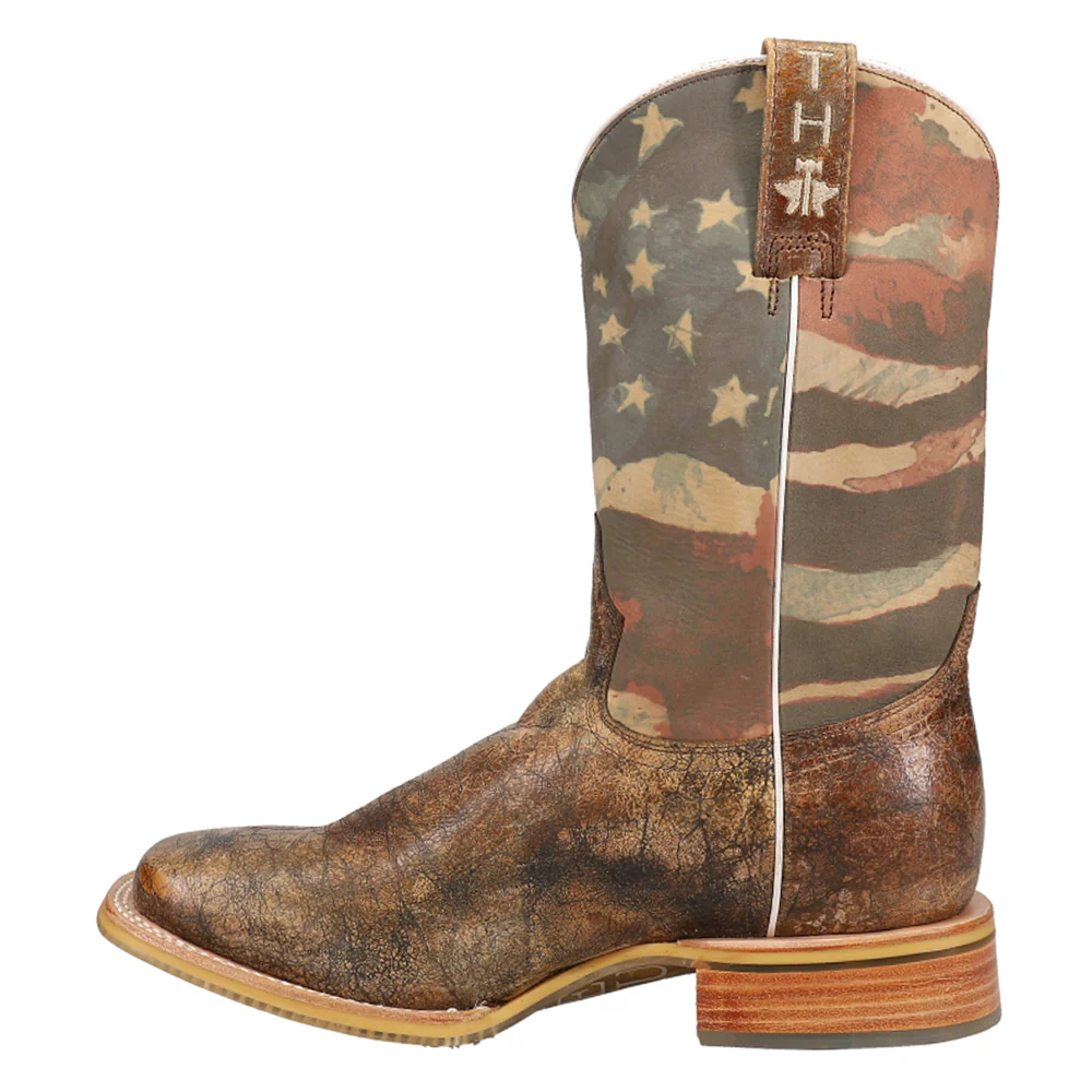 Land of the Free Patriotic Square Toe Pull On Cowboy Boots - Image 3