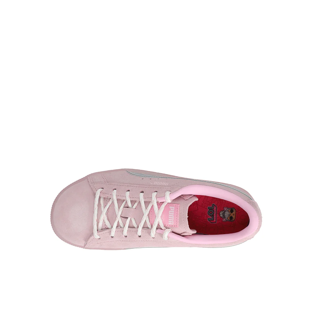 PUMA X L.O.L. Surprise! Suede Kitty Queen Metallic Lace Up Sneakers (Little Kid) - Image 4