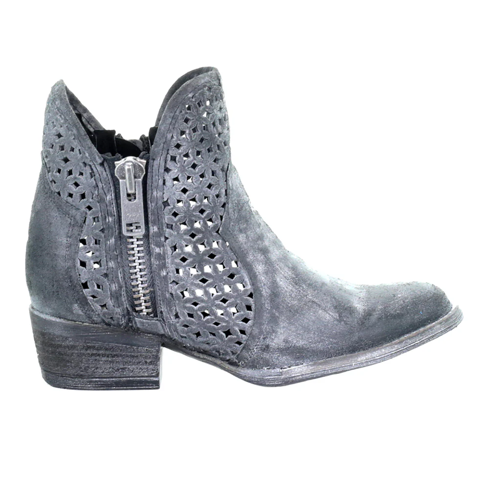 Cut Out Shortie Ankle Round Toe Zippered Cowboy Boots