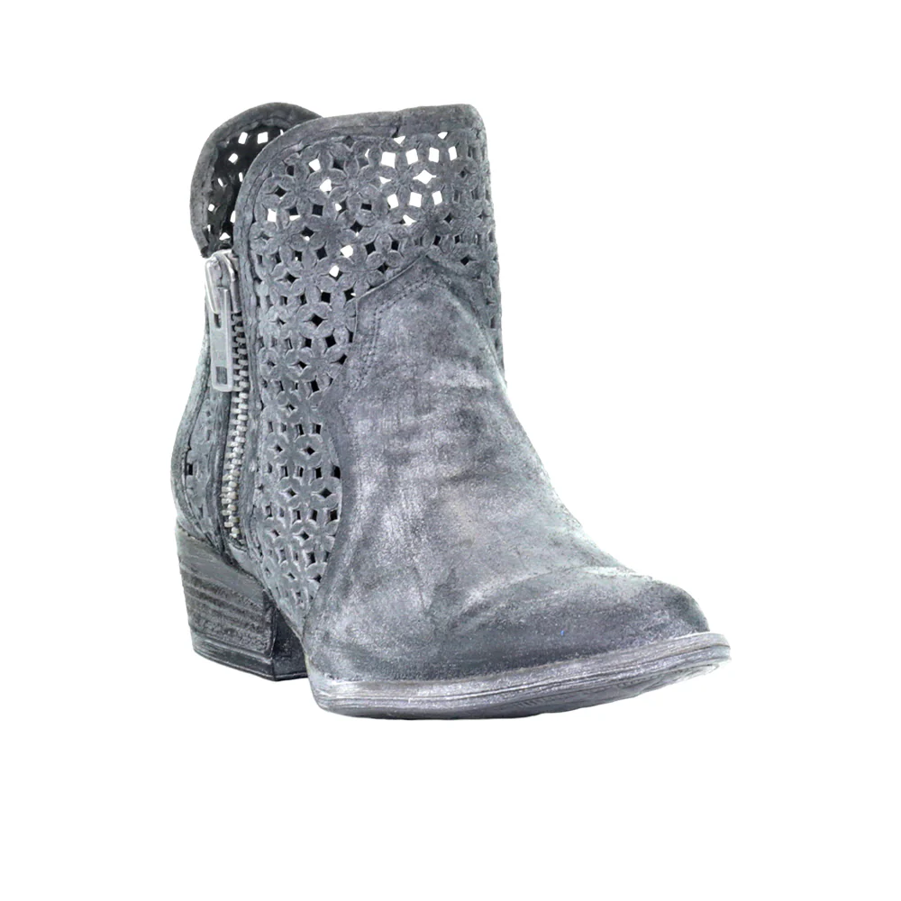 Cut Out Shortie Ankle Round Toe Zippered Cowboy Boots - Image 2