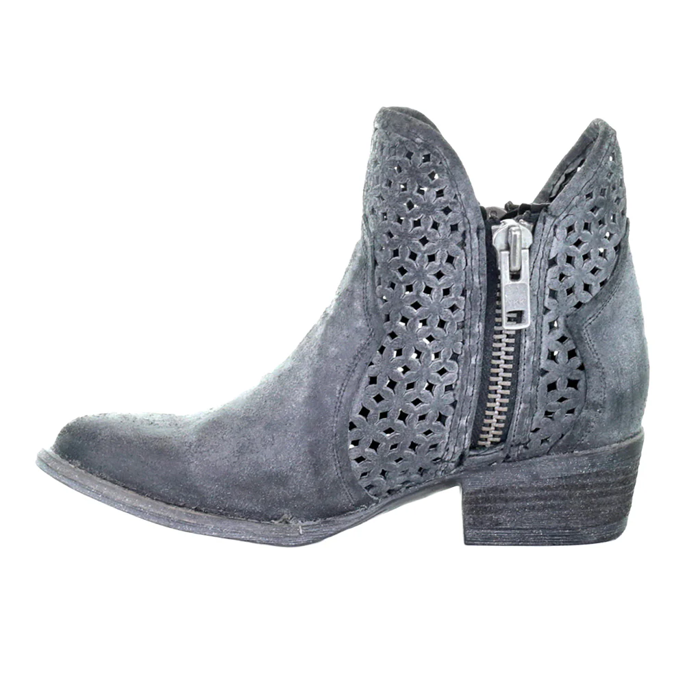 Cut Out Shortie Ankle Round Toe Zippered Cowboy Boots - Image 3
