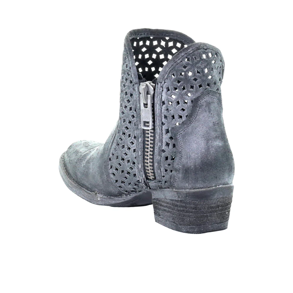 Cut Out Shortie Ankle Round Toe Zippered Cowboy Boots - Image 4