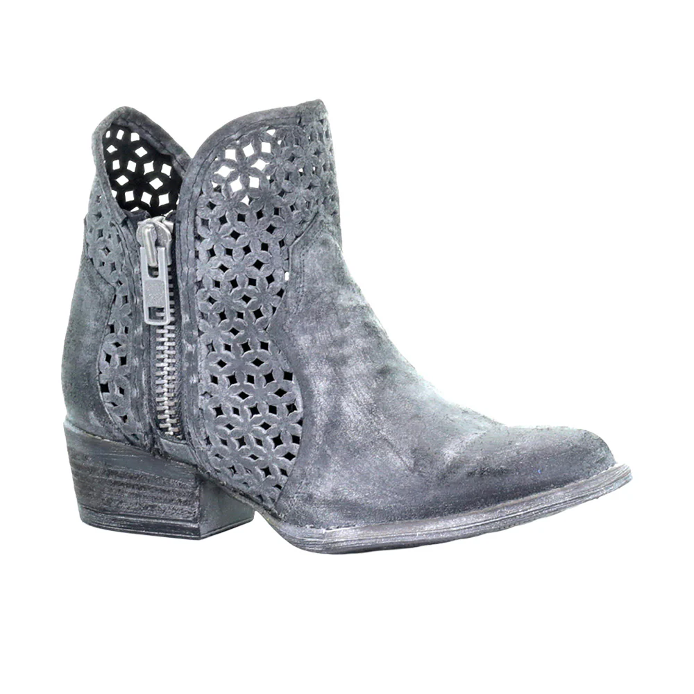 Cut Out Shortie Ankle Round Toe Zippered Cowboy Boots - Image 5