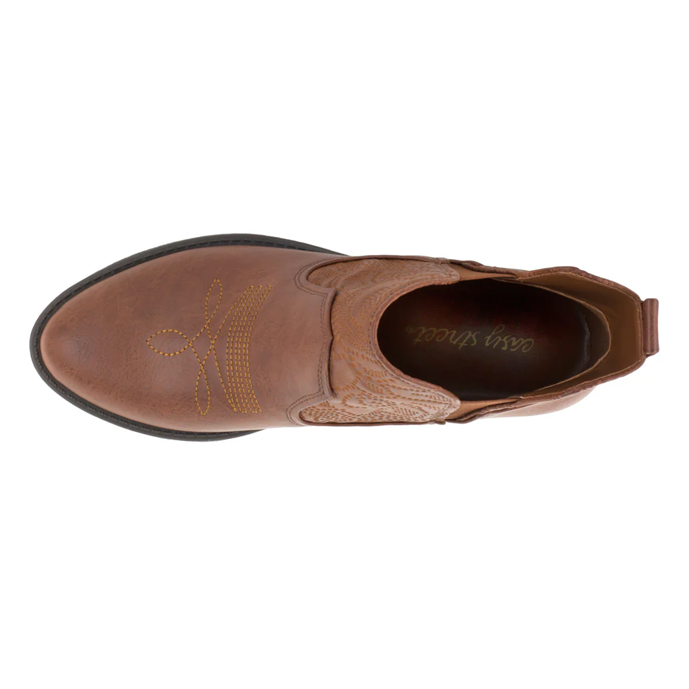 Legend Embossed Embroidered Round Toe Cowboy Booties - Image 4