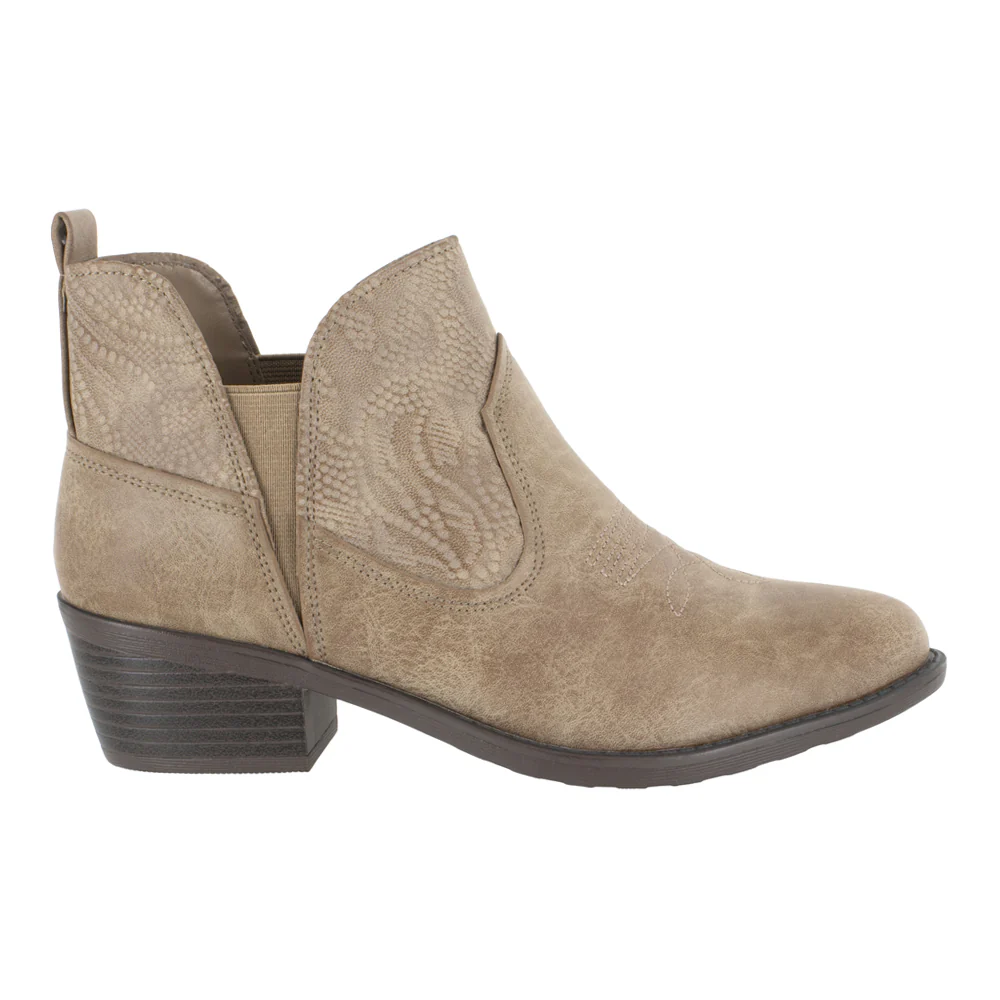 Legend Embossed Embroidered Round Toe Cowboy Booties