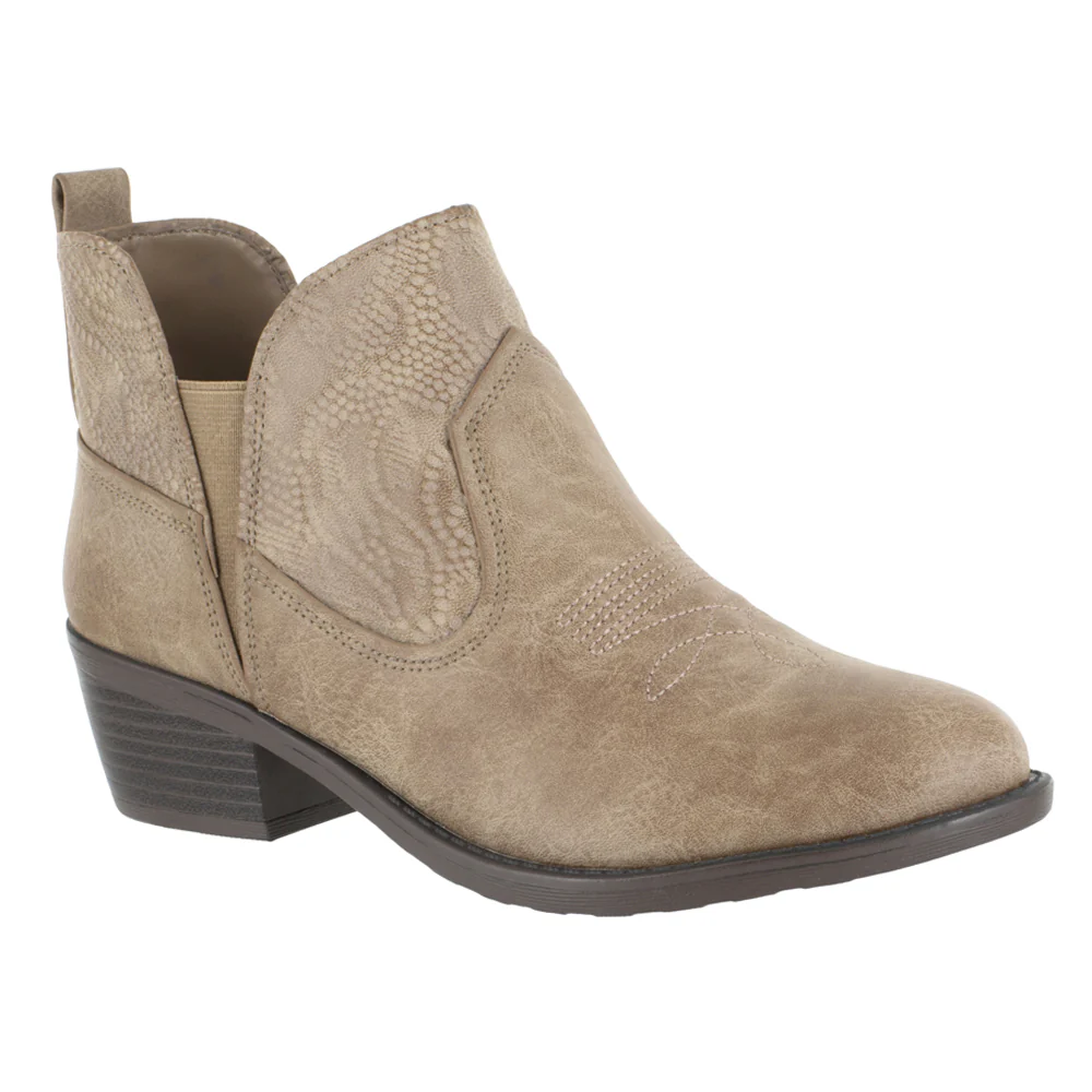 Legend Embossed Embroidered Round Toe Cowboy Booties - Image 2