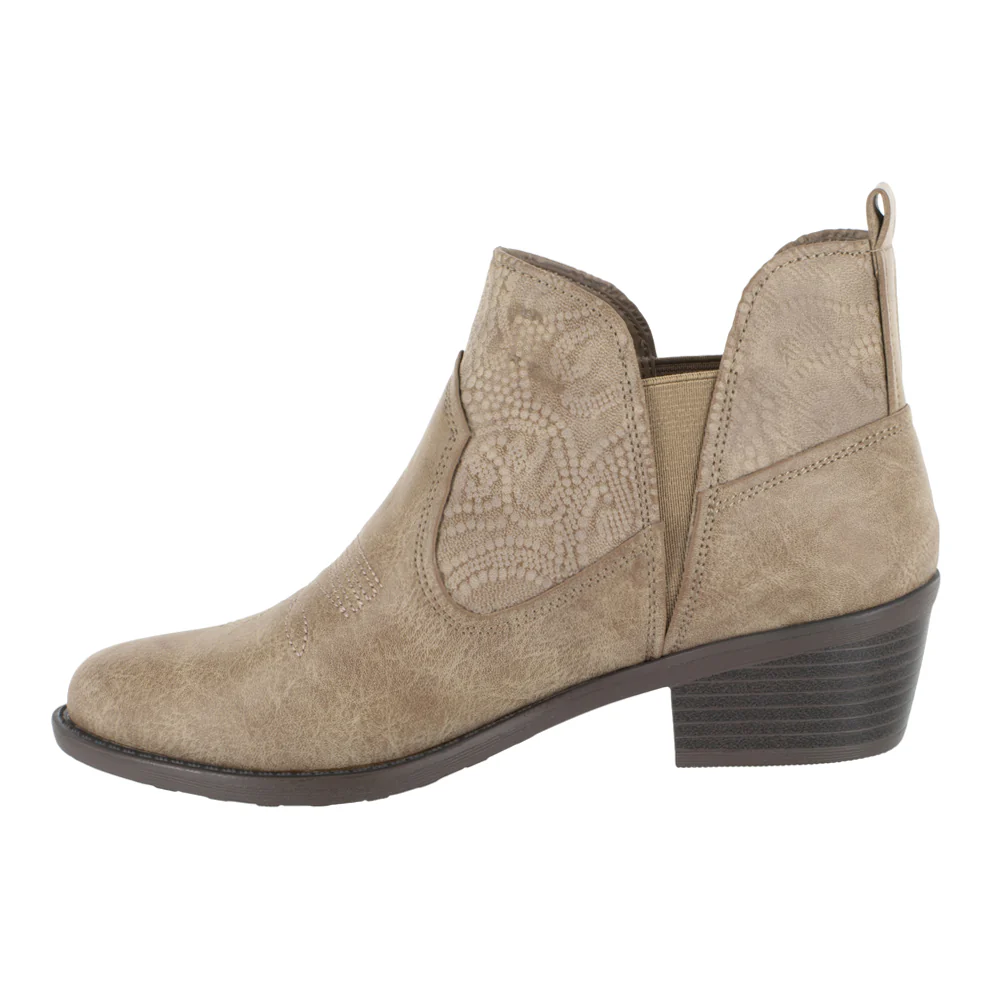 Legend Embossed Embroidered Round Toe Cowboy Booties - Image 3