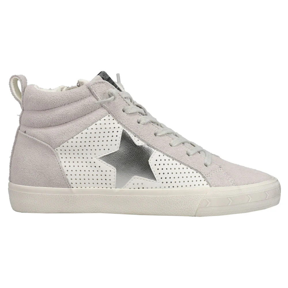 Lester Perforated High Top Slip On Sneakers