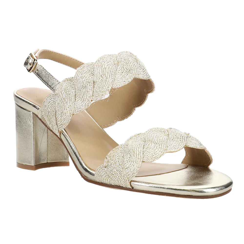 Lettie Metallic Block Heel Slingback Sandals - Image 2