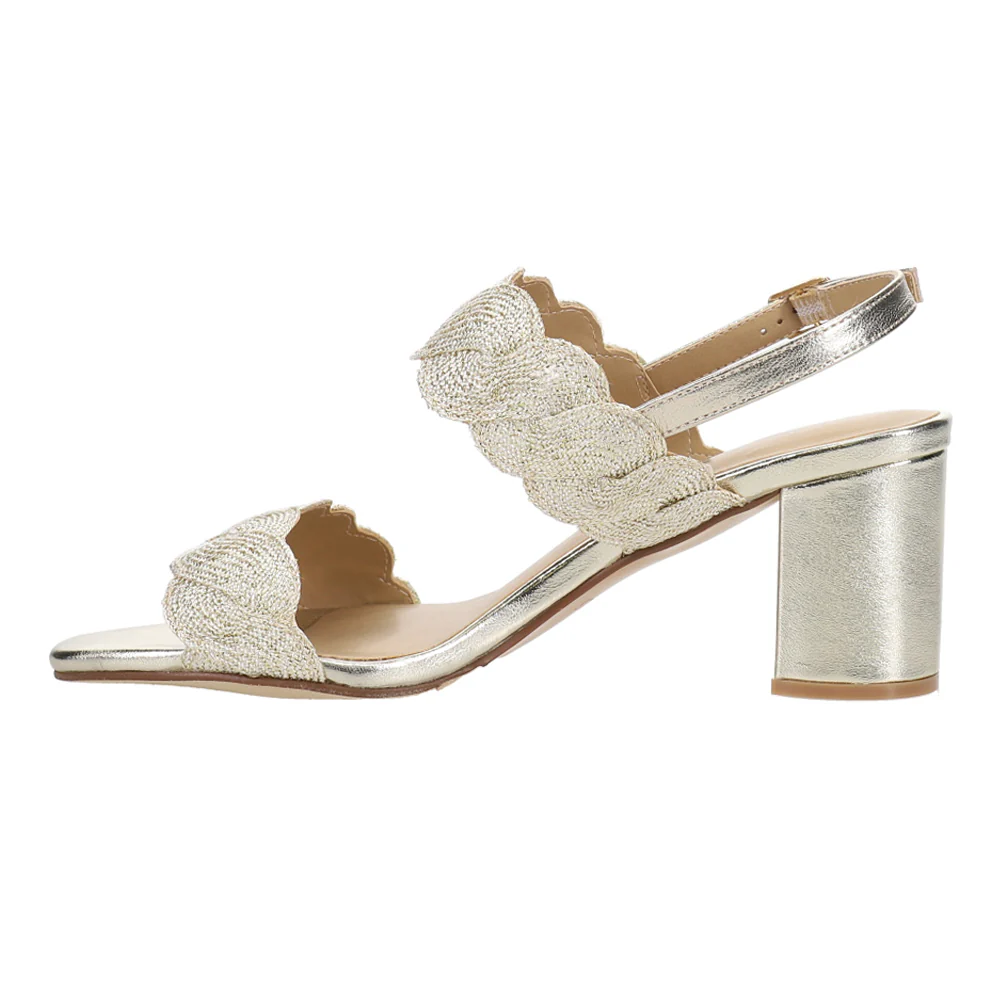 Lettie Metallic Block Heel Slingback Sandals - Image 3