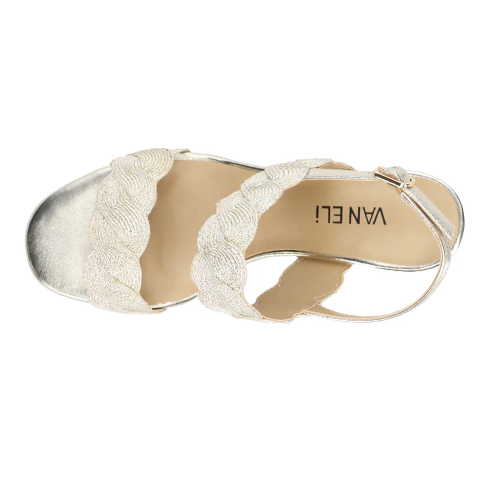 Lettie Metallic Block Heel Slingback Sandals - Image 4