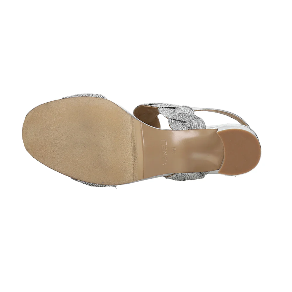 Lettie Woven Metallic Block Heel Sandals - Image 5