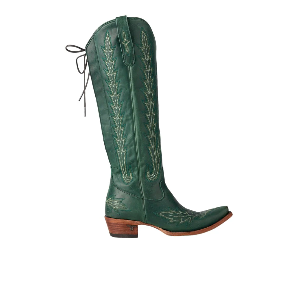 Lexington Knee High Embroidered Corset Cowboy Boots
