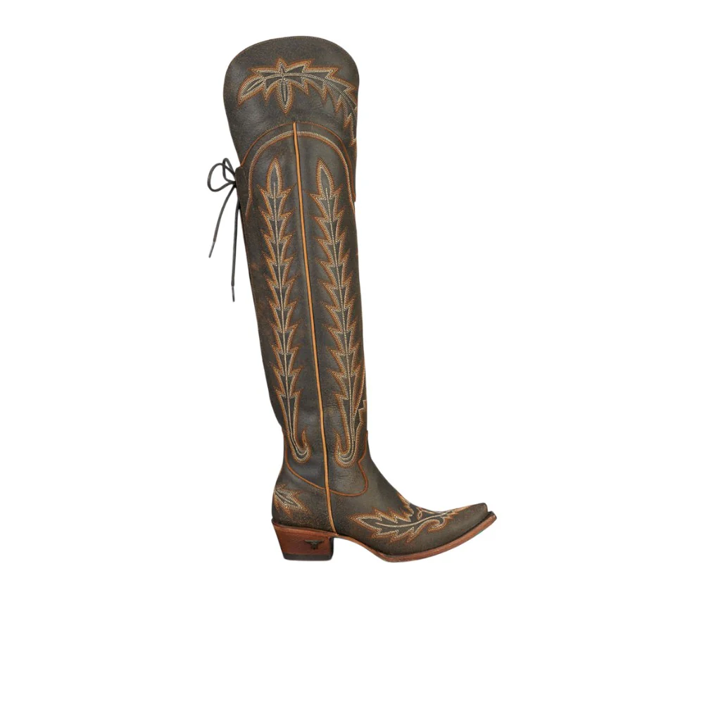 Lexington OTK Embroidered Snip Toe Corset Boot