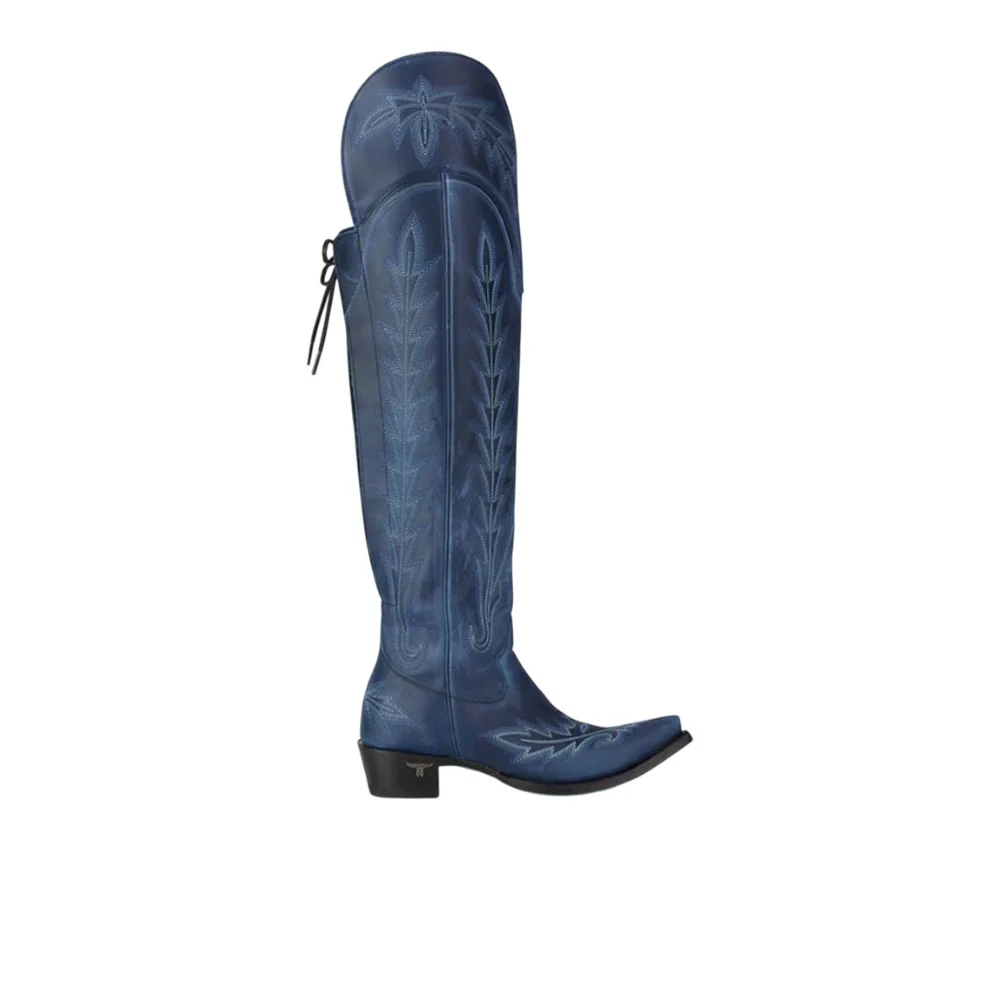 Lexington OTK Embroidered Snip Toe Corset Boot