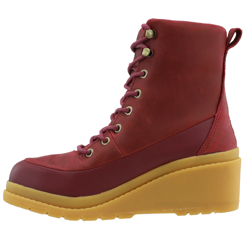 Liberty Waterproof Wedge Lace Up Round Toe Boots - Image 3