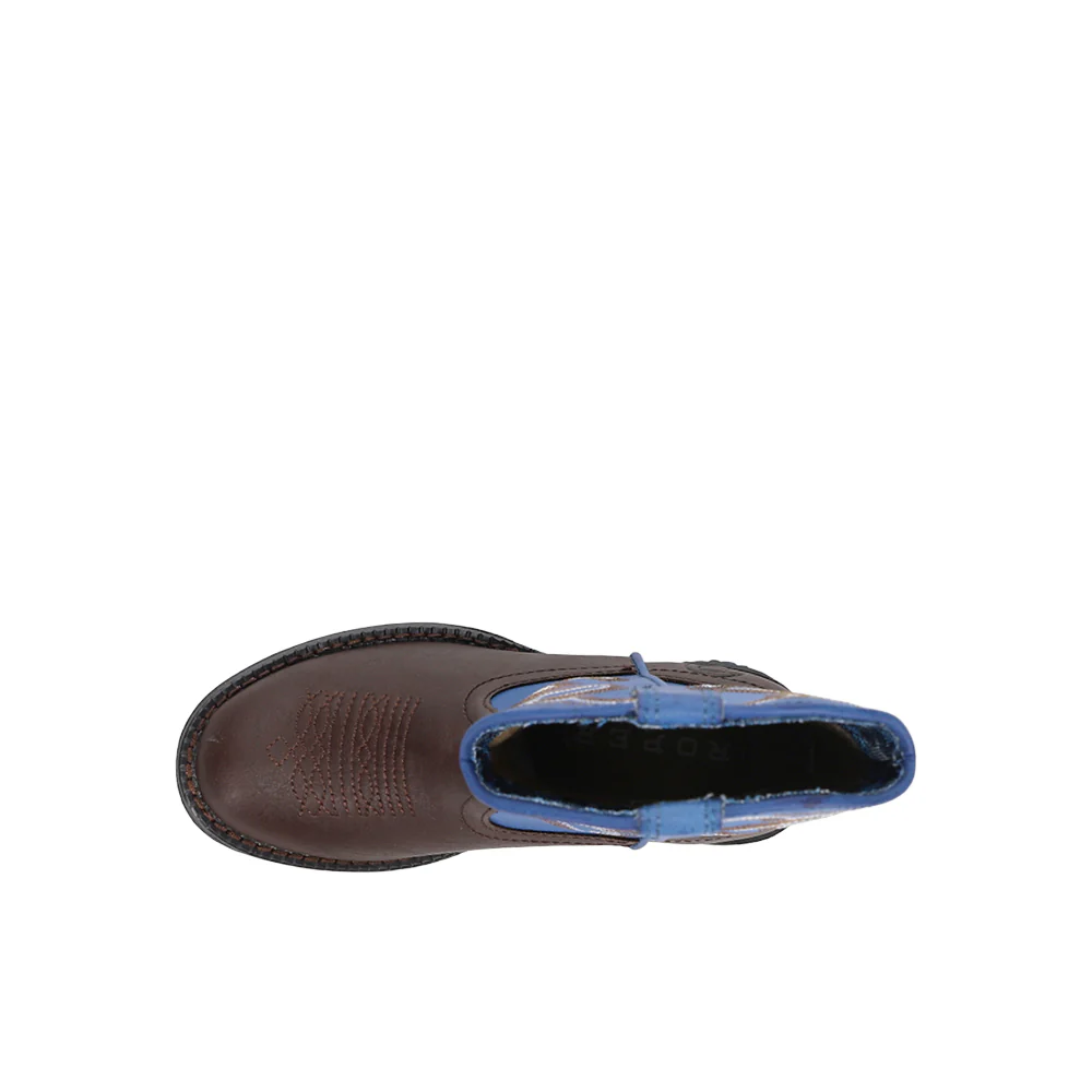 Lightning Embroidery Round Toe Cowboy Boots (Little Kid) - Image 4