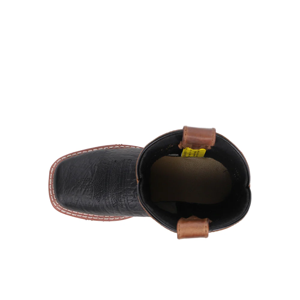Little River Embroidered Square Toe Pull On Cowboy Boots (Little Kid - Big Kid) - Image 4
