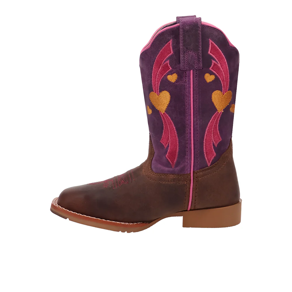 Lottie Leather Square Toe Cowboy Boots (Big Kid) - Image 3