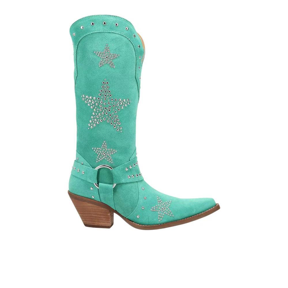 Lucky Stars Suede Leather Snip Toe Cowboy Boots