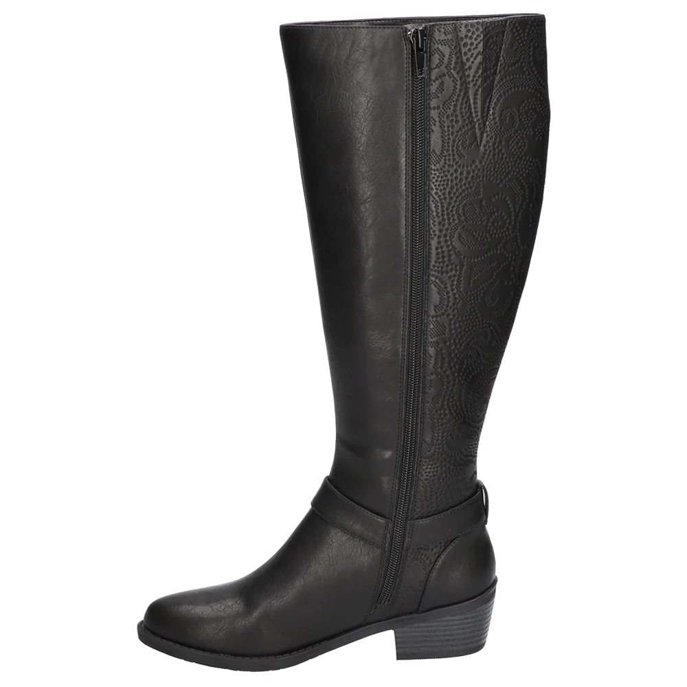 Luella Embossed Riding Round Toe Zippered Boots - Image 3