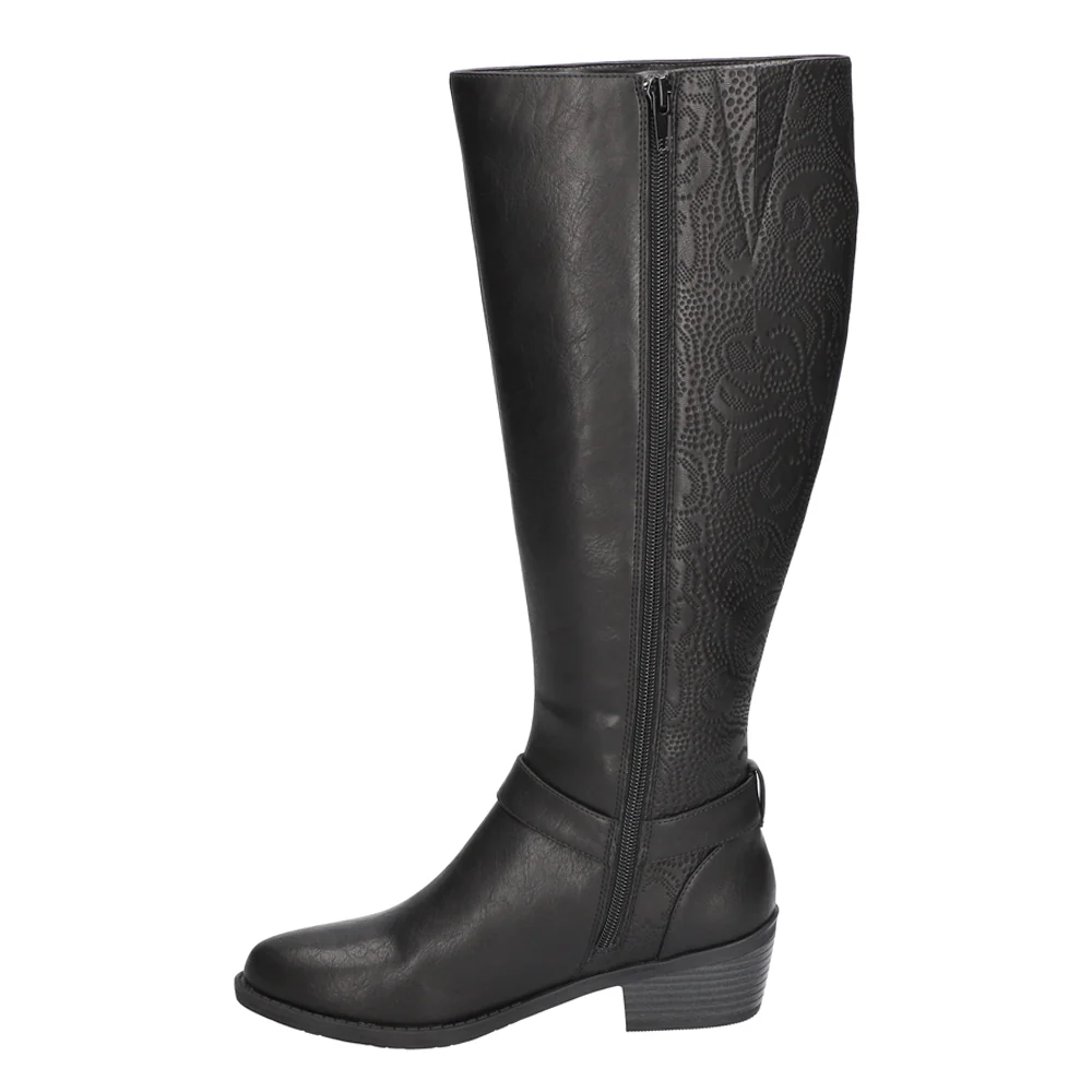Luella Embossed Riding Round Toe Zippered Boots - Image 3