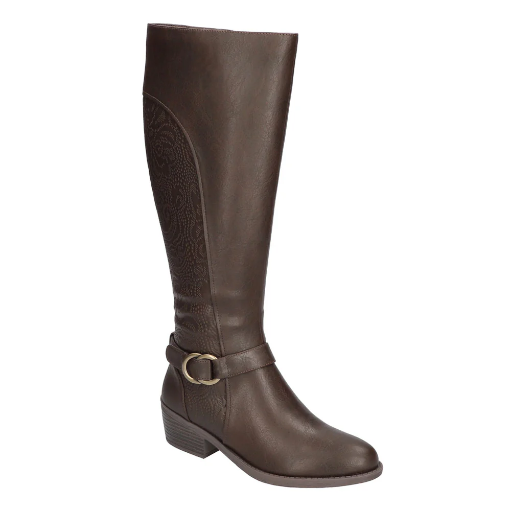 Luella Embossed Riding Round Toe Zippered Boots - Image 2