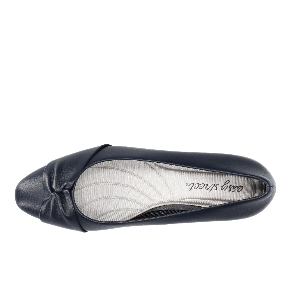 Lyanna Pleated Round Toe Block Heel Pumps - Image 4