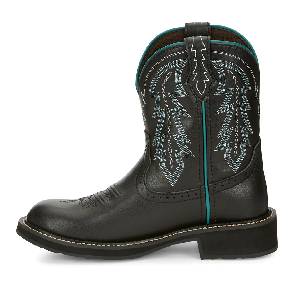 Lyla Embroidered Round Toe Pull On Cowboy Boots - Image 3