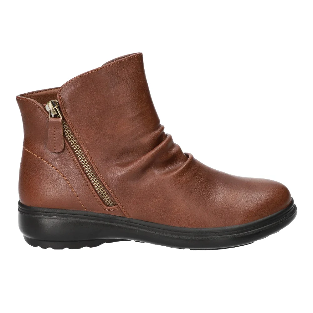 Lyra Double Zipper Ankle Round Toe Zippered Booties