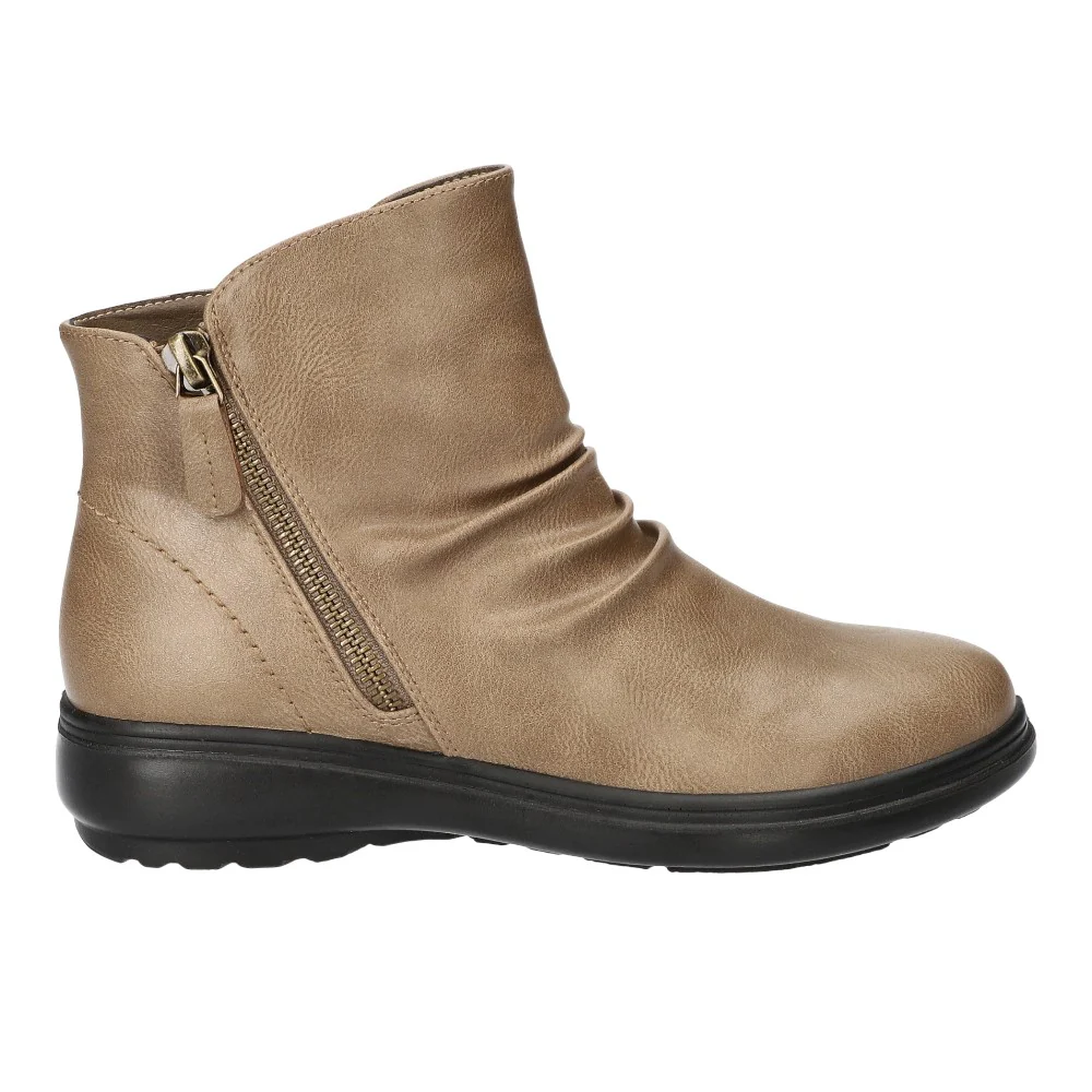Lyra Double Zipper Ankle Round Toe Zippered Booties