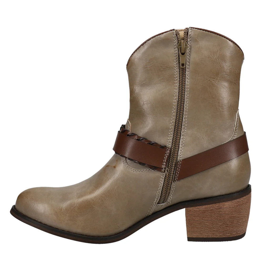 Mae Round Toe Zippered Booties - Image 3