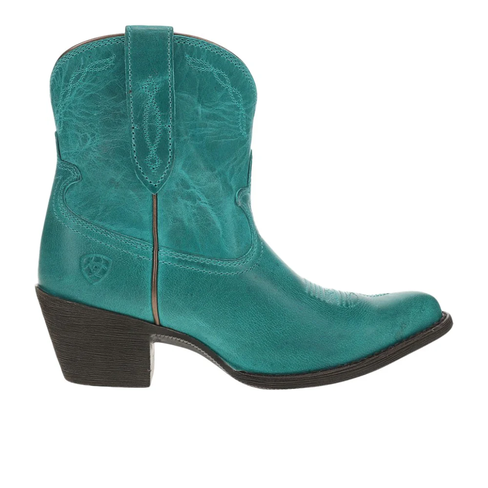 Maggie Embroidered Pointed Toe Pull On Cowboy Booties