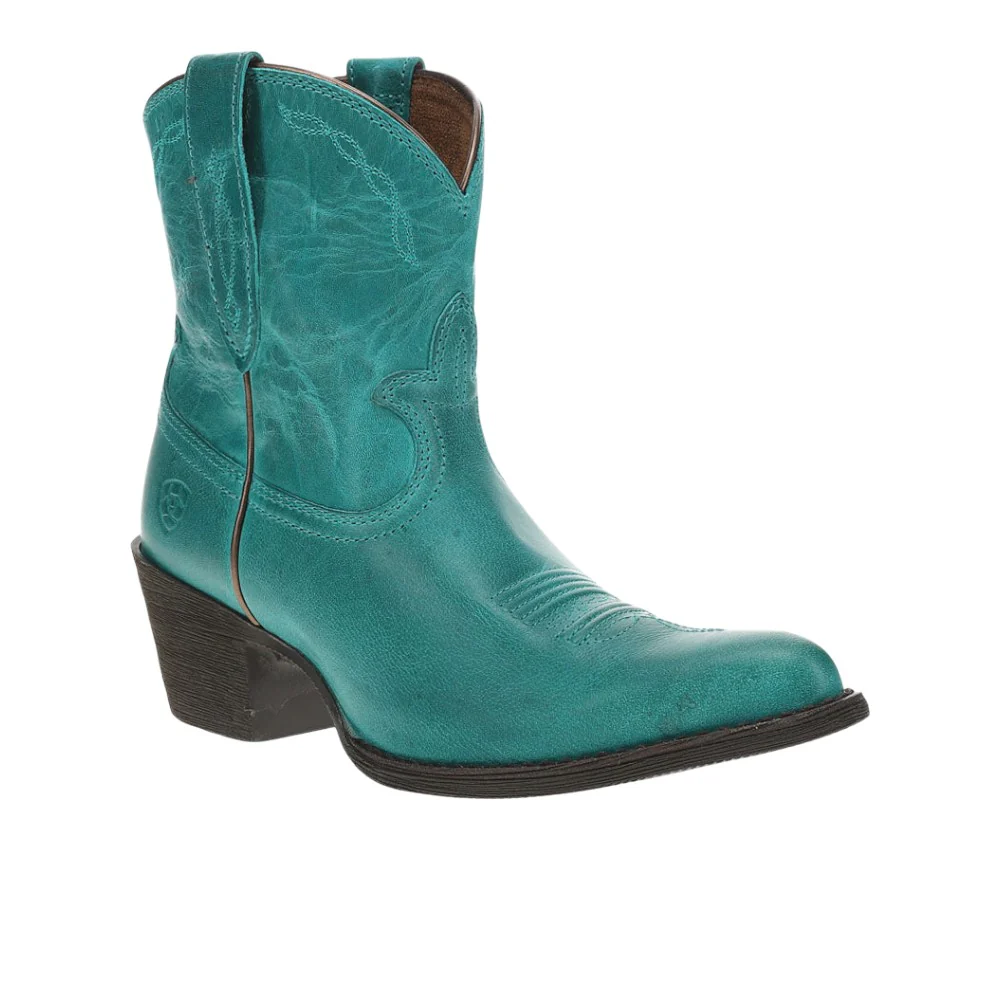 Maggie Embroidered Pointed Toe Pull On Cowboy Booties - Image 2