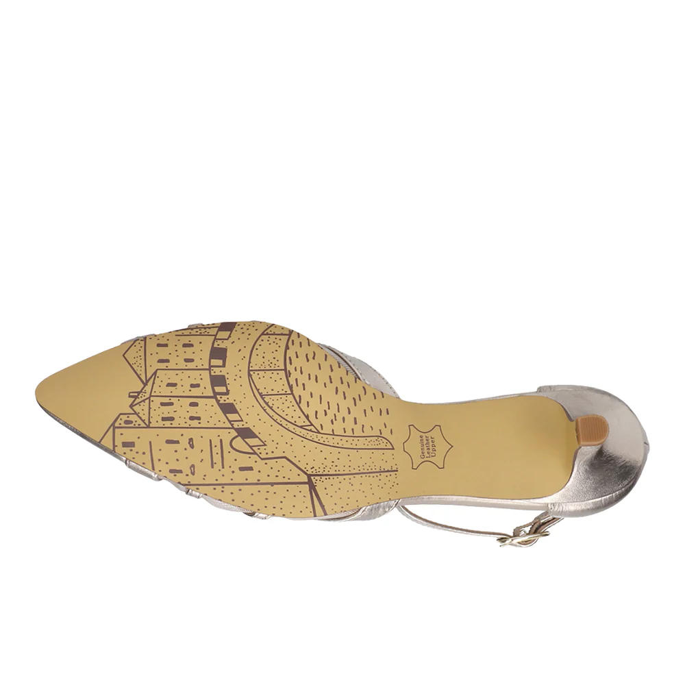 Malani Metallic Kitten Heel Pumps - Image 5