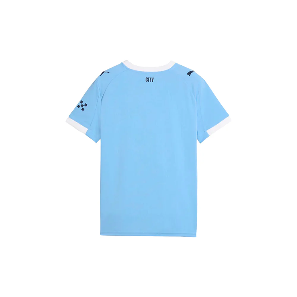 Manchester City Home Crew Neck Short Sleeve Replica Jersey (Youth) - Image 2