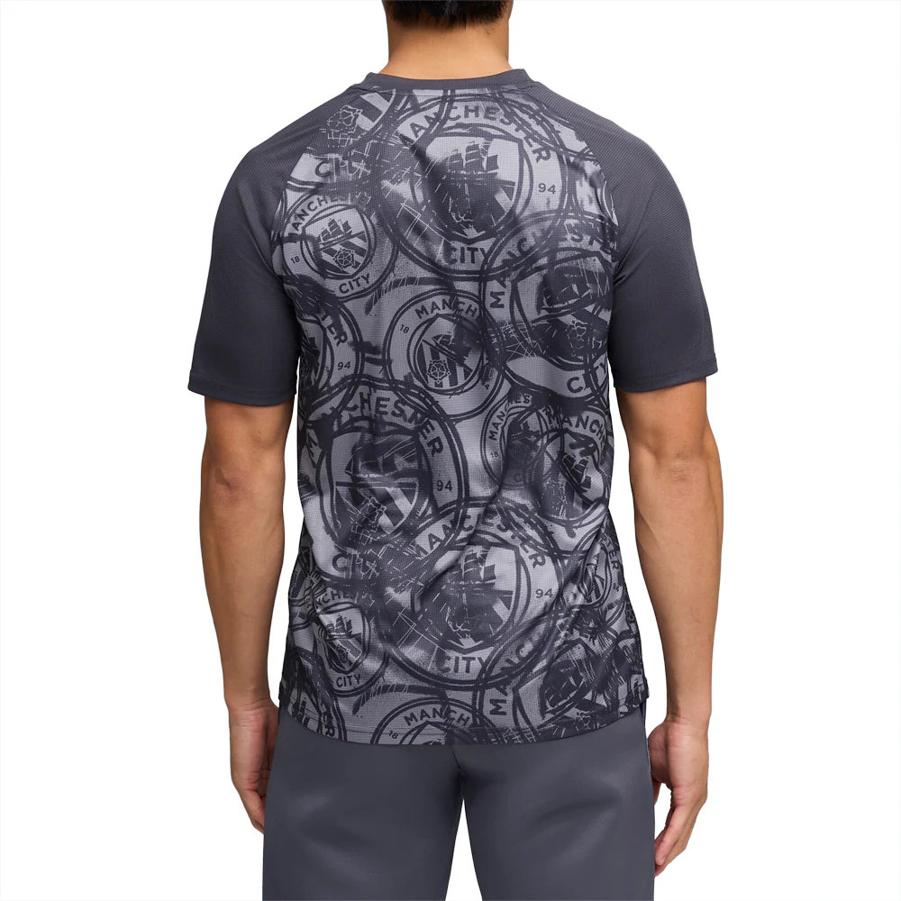 Manchester City Warm Up Crew Neck Short Sleeve Soccer Jersey - Image 4
