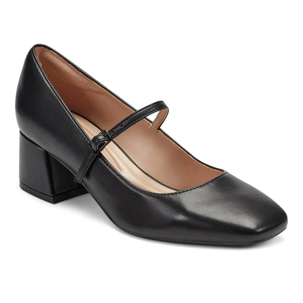 Marlay Mary Jane Square Toe Block Heel Pumps - Image 2