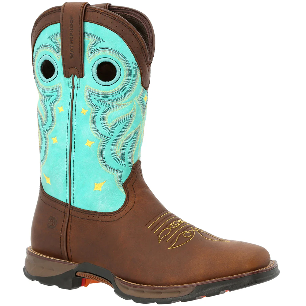 Maverick Embroidered 10 Inch Waterproof Square Toe Work Boots - Image 2