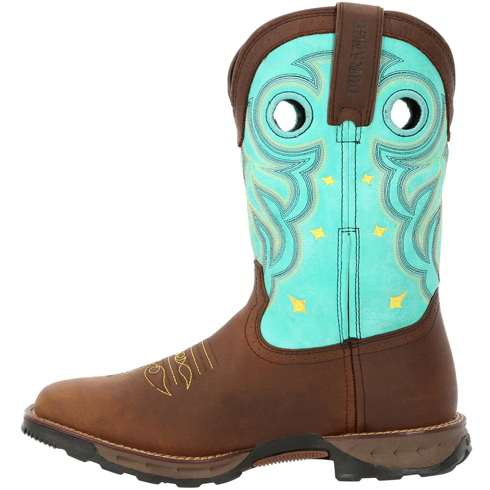 Maverick Embroidered 10 Inch Waterproof Square Toe Work Boots - Image 3