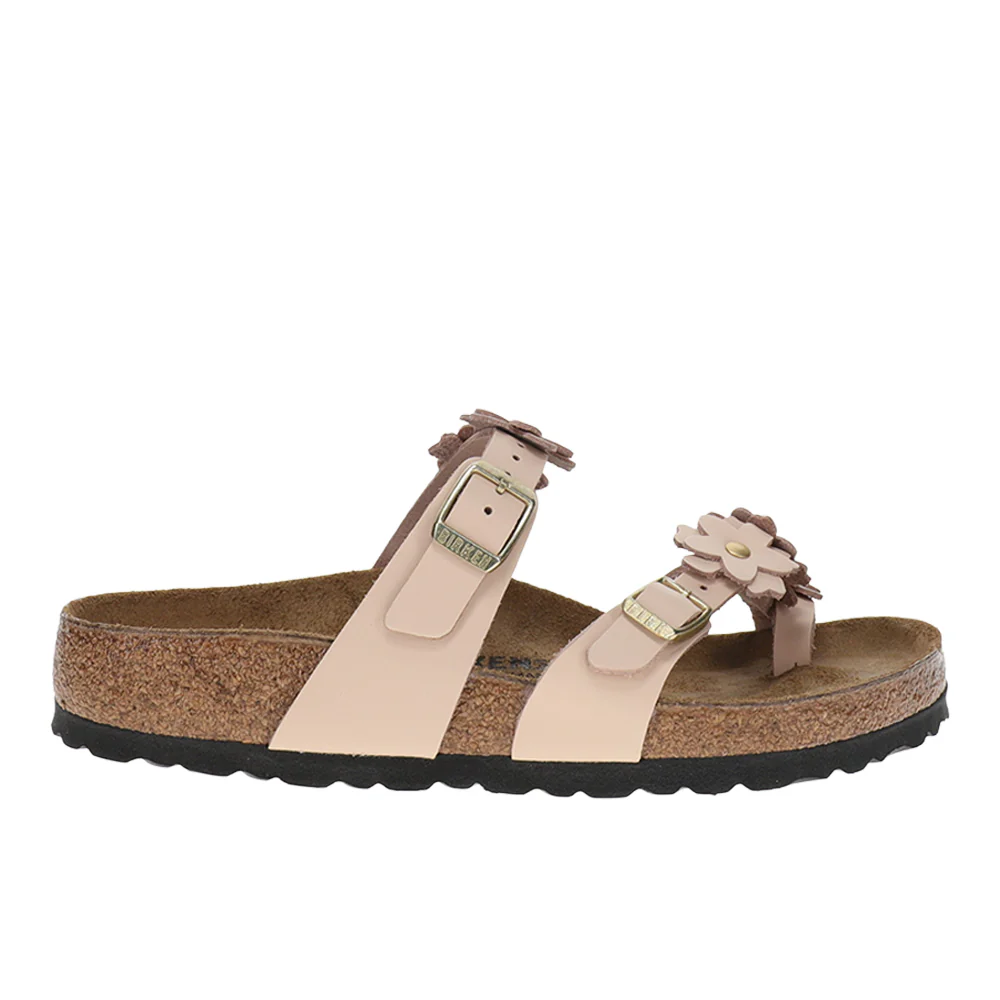 Mayari Flower Embellishment Natural Leather Sandals
