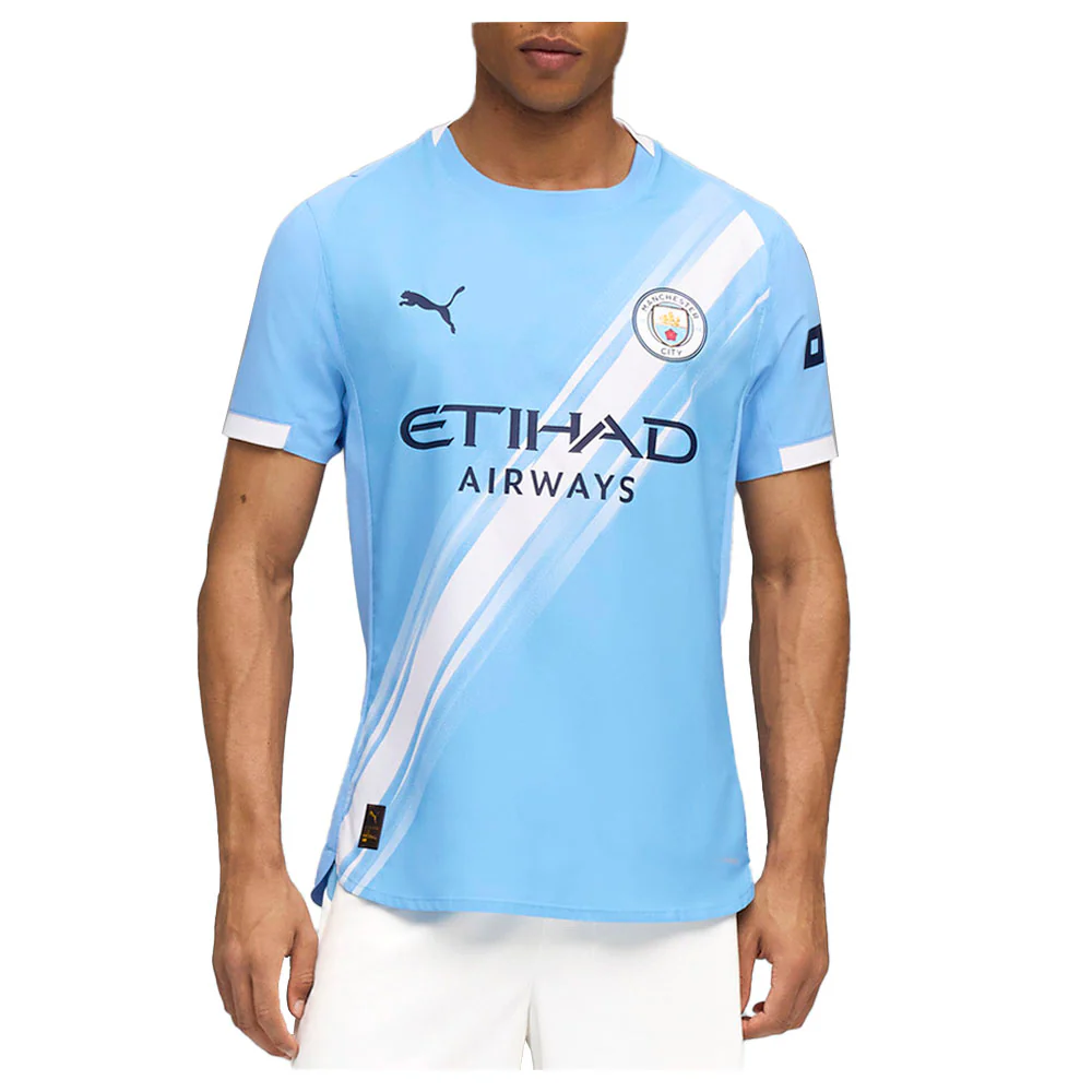 Manchester City F.C. Crew Neck Short Sleeve Home Soccer Jersey Authentic