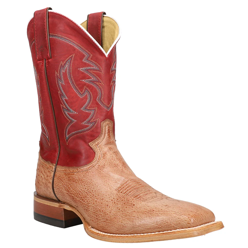 McLane Smooth Ostrich Square Toe Pull On Cowboy Boots - Image 2