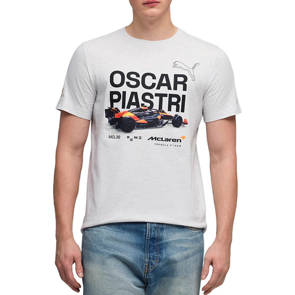 Mclaren Racing Driver Piastri Graphic Crew Neck Short Sleeve T-Shirt - Image 3