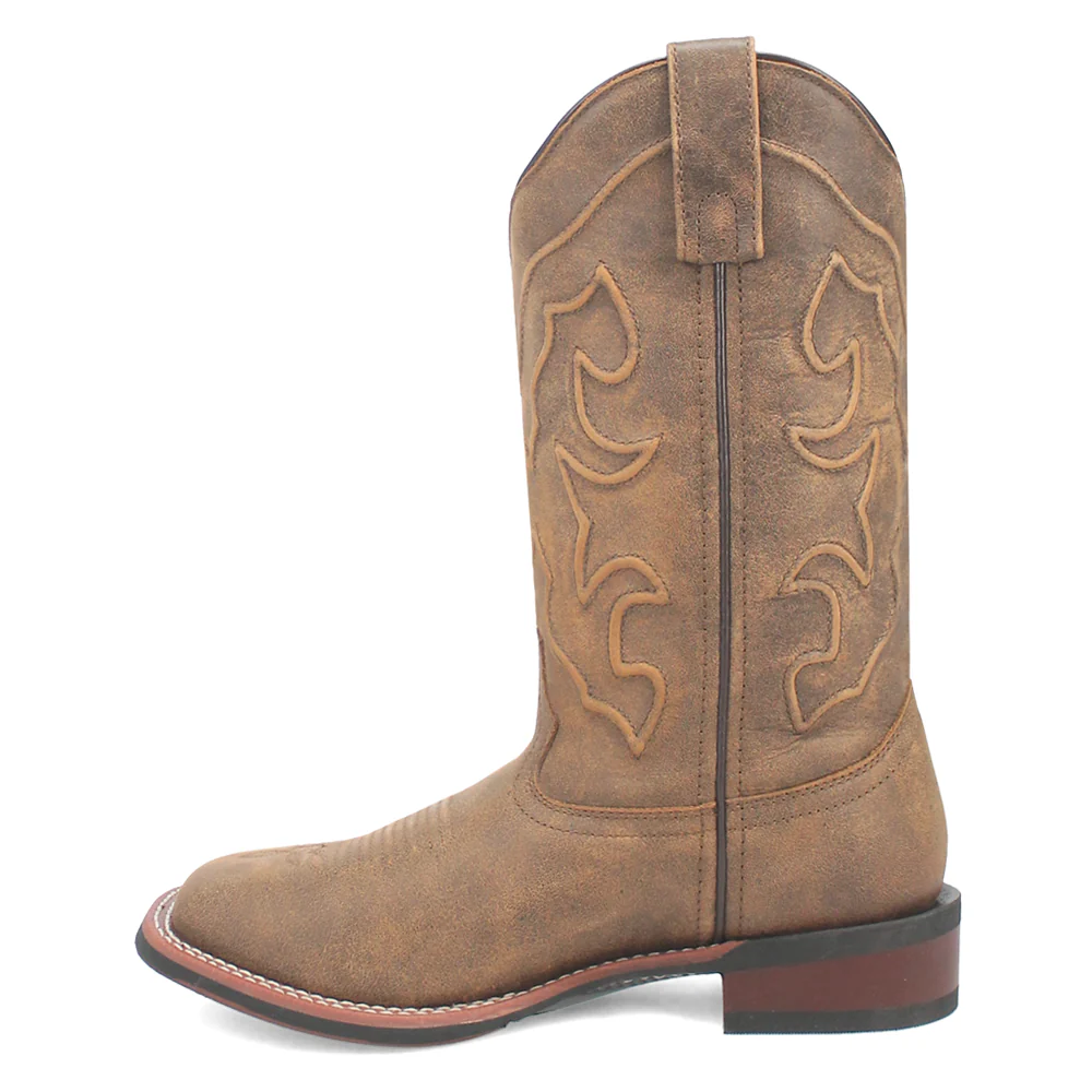 Megan Embroidered Square Toe Pull On Cowboy Boots - Image 3