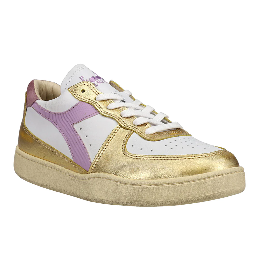 Mi Basket Low Metallic Dirty Lace Up Sneakers - Image 2