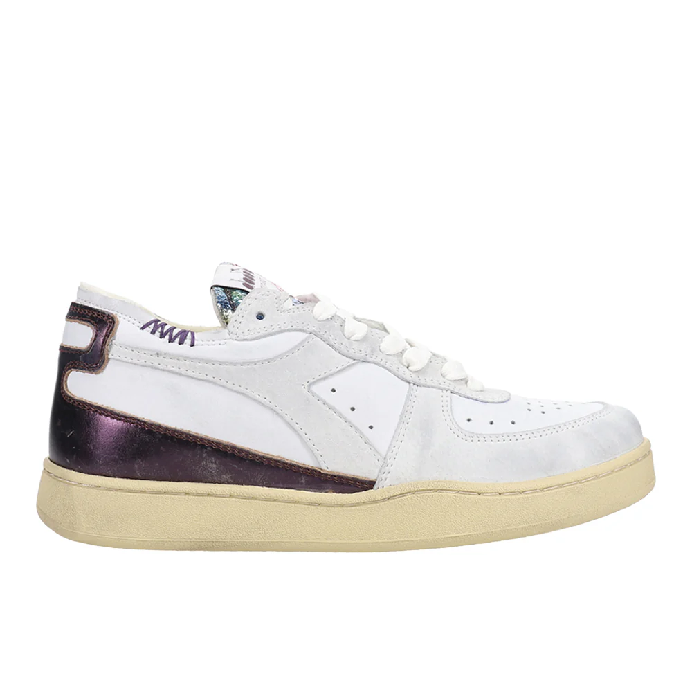 Mi Basket Row Cut Dirty Metallic Lace Up Sneakers