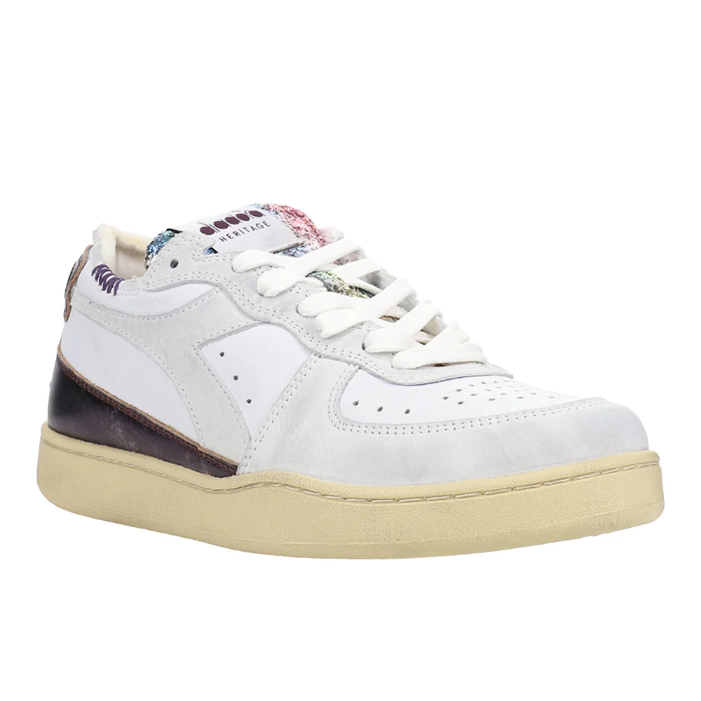 Mi Basket Row Cut Dirty Metallic Lace Up Sneakers - Image 2