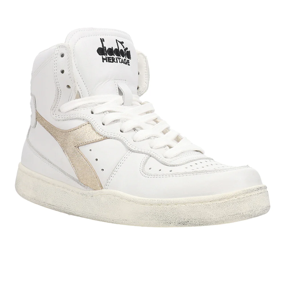 Mi Basket Used Perforated Metallic High Top Sneakers - Image 2