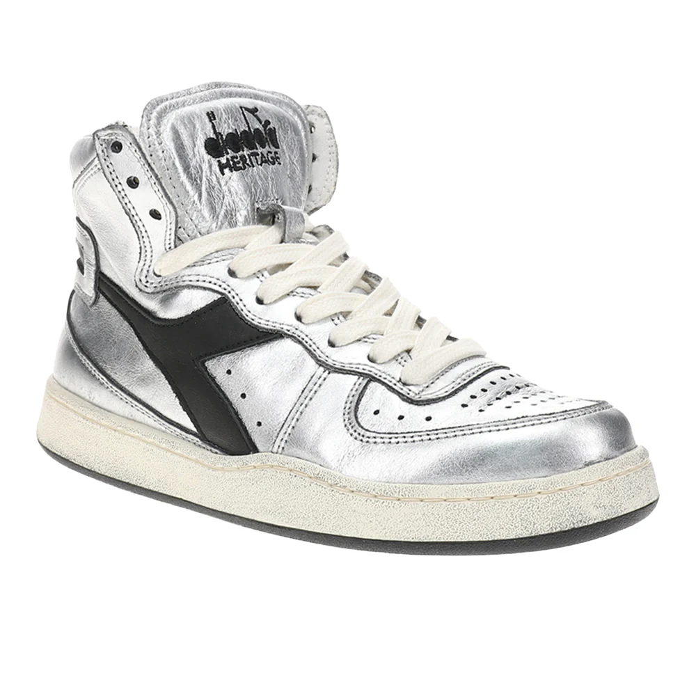 Mi Basket Used Metallic Lace Up Sneakers - Image 2